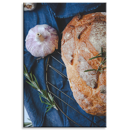 Obraz na plátně Bread Garlic Breakfast Rosemary Vintage 80x120