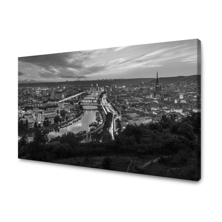 Obraz na plátně Rouen architektura na plátně Černobílý 120X60 cm