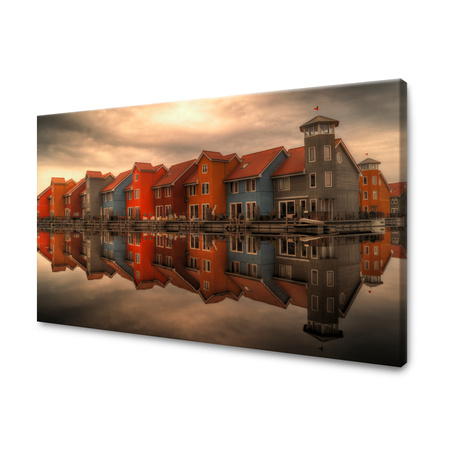 Obraz na plátně Příroda Barevné domy Nizozemsko 40x30 cm