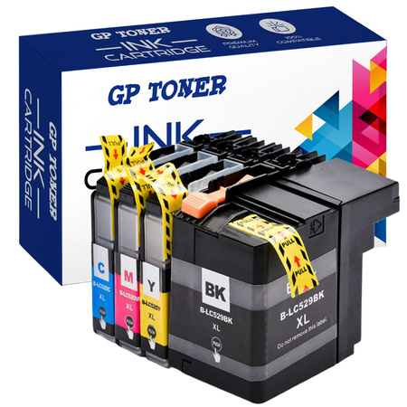 Sada 4x náhradních inkoustů pro Brother LC-525 DCP-J100 GP-B529 CMYK