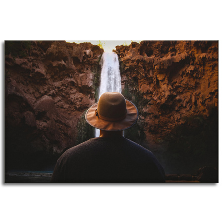Obraz na plátně Lidé Vodopád Hory 90x60