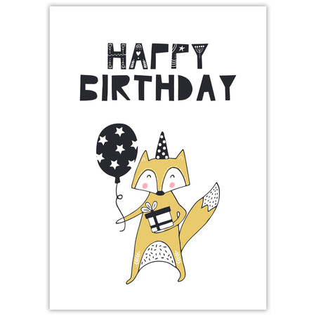 Narozeninový plakát Všechno nejlepší k narozeninám 21X29,7 cm