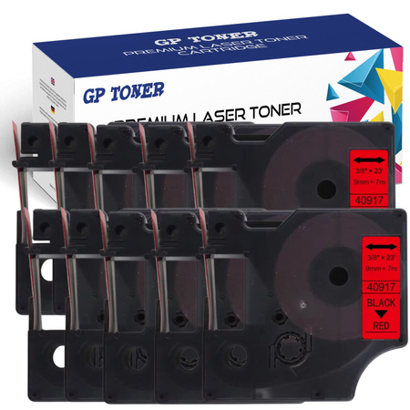 10x páska DYMO D1 9 mm 7 m červená černá GP-DY40917 x10