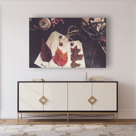 Obraz na plátně Maple Oak Leaves Retro Vintage 90x60