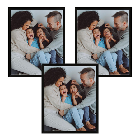 3x Black Frame 24x30, I L13,15,051, černý lak + ražba plexisklo
