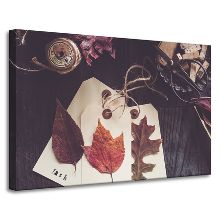 Obraz na plátně Maple Oak Leaves Retro Vintage 90x60