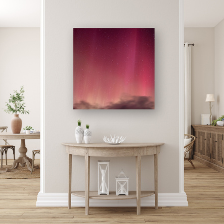 Obraz na plátně Space Aurora Borealis Red Sky 90x90