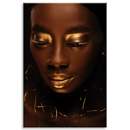 Obraz na plátně Ženská tvář Zlaté rty a živly 80x120 cm