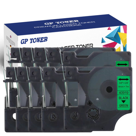 10x lepicí páska DYMO D1 9 mm 7 m zelená černá GP-DY40919 x10