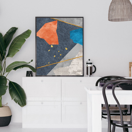 Plakát Abstract_4 24X30 cm + rám z šedého kamene