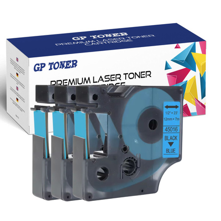 3x páska DYMO D1 12mm 7m modrá černá GP-DY45016 x3