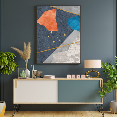 Plakát Abstract_4 24X30 cm + rám z šedého kamene