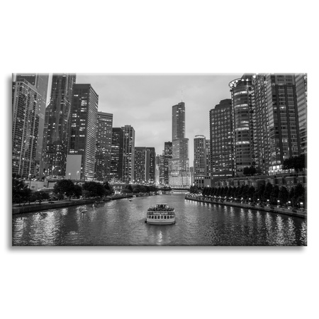 Obraz na plátně Chicago architektura na plátně Černobílý 120X60 cm