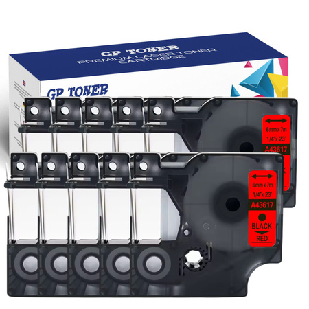 10x žlutočerná lepicí páska DYMO D1 7m 6mm GP-DY43617 X10